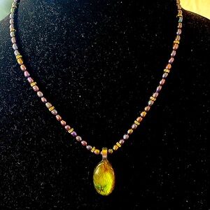NWOT.  Artisan sterling silver green labradorite pendant with cultured pearls.